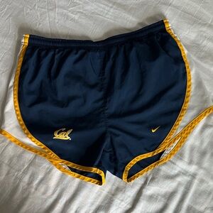 Nike Women's Navy And Yellow Team Shorts California Bears